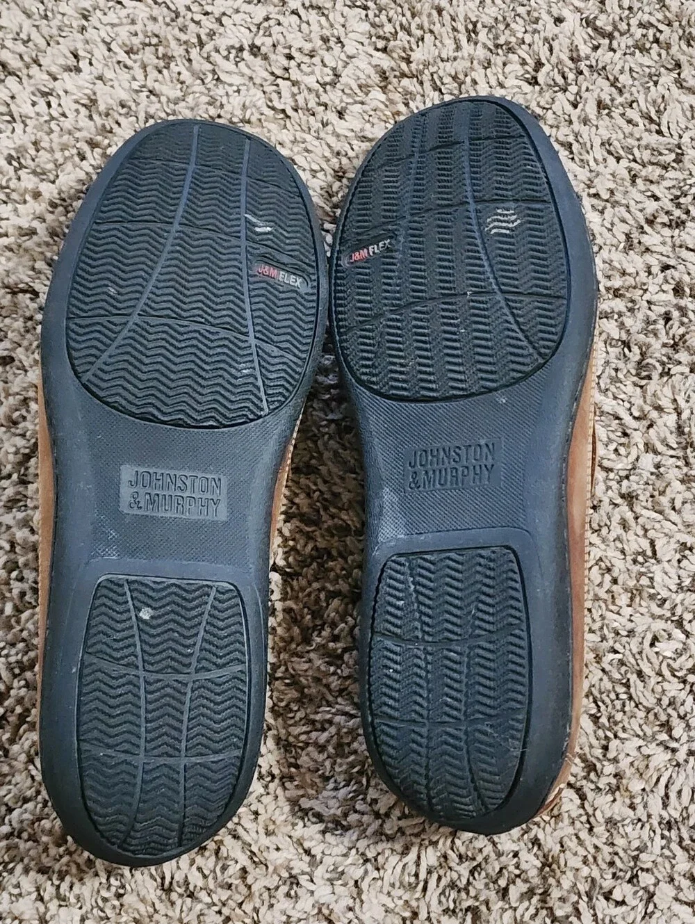 Johnston & Murphy Brown Woven Leather Loafers Slip On Moccasins 9 Business Work